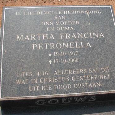 GOUWS Martha Francina Petronella 1917-2000