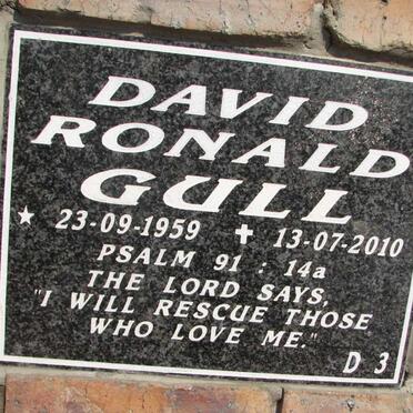 GULL David Ronald 1959-2010