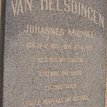 HELSDINGEN Johannes Michiel, van 1897-1969