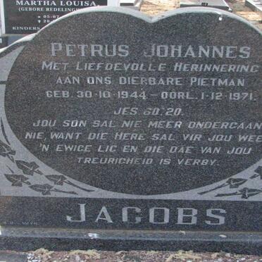 JACOBS Petrus Johannes 1944-1971