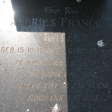 KOTZE Andries Francois 1950-1972