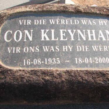 KLEYNHANS Con 1935-2000