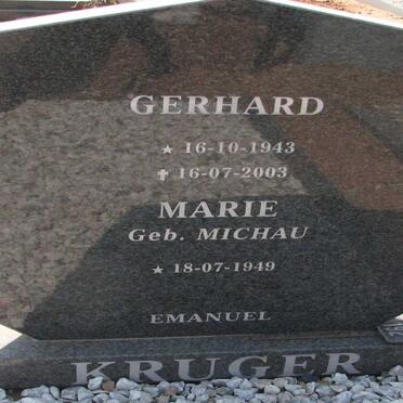 KRUGER Gerhard 1943-2003 &amp; Marie MICHAU 1949-