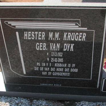 KRUGER Hester M.M. nee VAN DYK 1922-2005