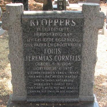KLOPPERS Louis Jeremias Cornelis 1908-1977