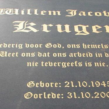 KRUGER Willem Jacobus 1945-2007