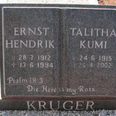 KRUGER Ernst Hendrik 1912-1994 &amp; Talitha Kumi 1915-2002