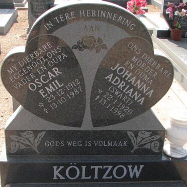 KOLTZOW Oscar Emil 1912-1987 &amp; Johanna Adriana SWART 1920-1998