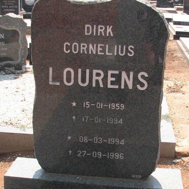 LOURENS Dirk Cornelius 1959-1994 :: LOURENS Dirk Cornelius 1994-1996
