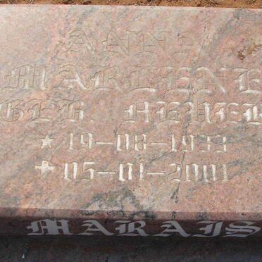 MARAIS Marlene nee Heuer 1933-2001