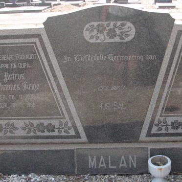MALAN Petrus Johannes Krige 1908-1965 &amp; Anna Susanna 1907-1977