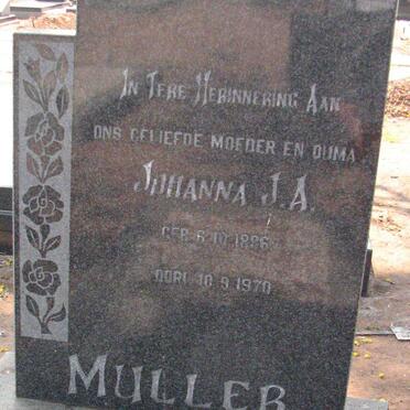 MULLER Johanna J.A. 1886-1970