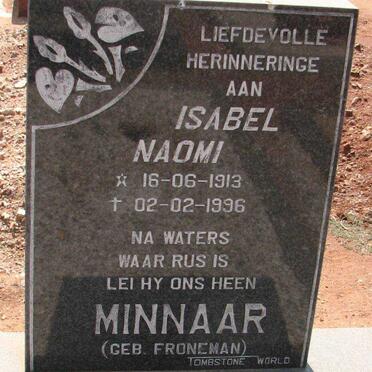 MINNAAR Isabel Naomi nee FRONEMAN 1913-1996