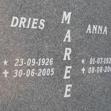 MAREE Dries 1926-2005 &amp; Anna 1925-2004