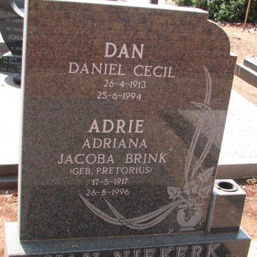NIEKERK Daniel Cecil, van 1913-1994 &amp; Adriana Jacoba Brink PRETORIUS 1917-1996
