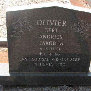OLIVIER Gert Andries Jakobus 1961-1986
