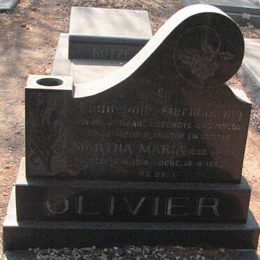 OLIVIER Martha Maria nee VAN DYK 1914-1962