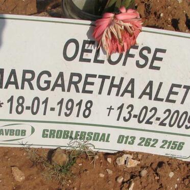 OELOFSE Margaretha Aletta 1918-2009