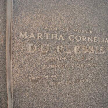 PLESSIS Martha Cornelia, du 1903-1995