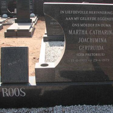 ROOS Gert Diederik 1908-1994 &amp; Martha Catharina Joacimina Gertruida PRETORIUS 1920-1979 