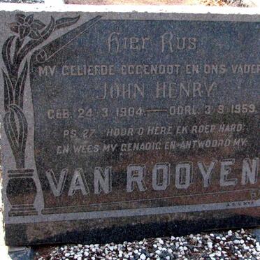 ROOYEN John Henry, van 1904-1959