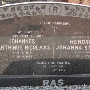 RAS Johannes Marthinus Nicolaas 1916-1986 &amp; Hendrina Johanna Stophina 1919-2003