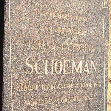 SCHOEMAN Helena Catharina nee TERBLANCHE 1915-1984