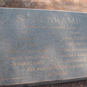 STEENKAMP Daniel Elardus 1881-1962 &amp; Anna Francina Theunetta 1889-1967