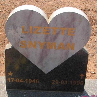 SNYMAN Lizette 1946-1996
