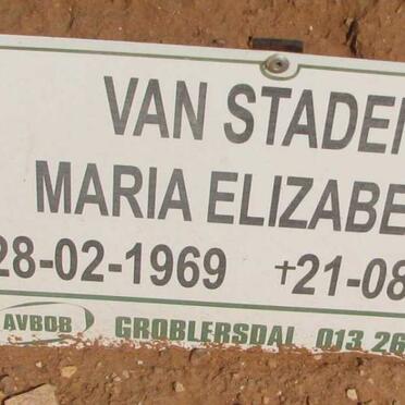 STADEN Maria Elizabeth, van 1969-2008
