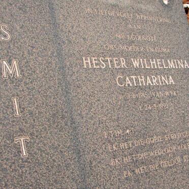SMIT Hester Wilhelmina Catharina nee VAN WYK 1915-1993