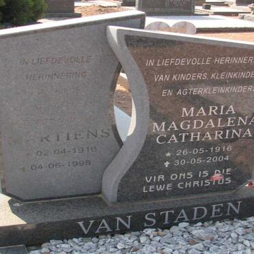 STADEN Martiens, van 1916-1998 &amp; Maria Magdalena Catharina 1916-2004