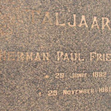 TALJAARD Herman Paul Friedrich 1882-1969