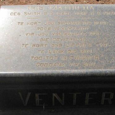 VENTER Iris Mathilda nee SMITH 1940-1969