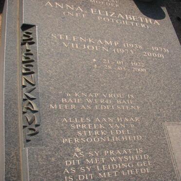 VILJOEN Anna Elizabeth previously STEENKAMP nee POTGIETER 1922-2000