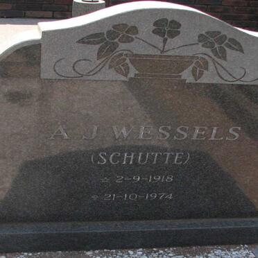 WESSELS A.J. nee SCHUTTE 1918-1974