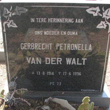 WALT Gerbrecht Petronella, van der 1914-1996