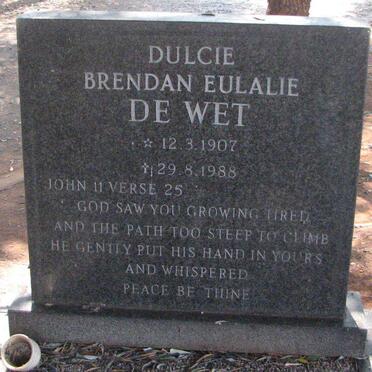 WET Dulcie Brendan Eulalie, de 1907-1988