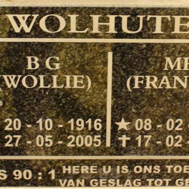 WOLHUTER B.G. 1916-2005 &amp; M.F. 1917-2006