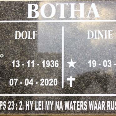BOTHA Dolf 1936-2020 &amp; Dinie 1939-