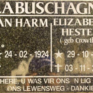 LABUSCHAGNE Jan Harm 1924- &amp;  Elizabeth Hester CROWTHER 1925-2002