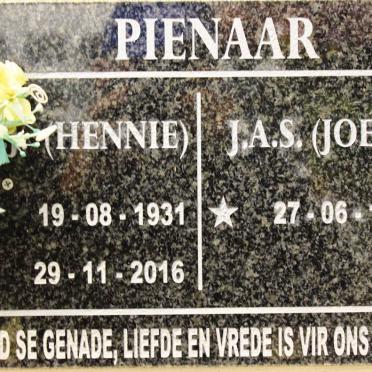 PIENAAR Hennie 1931-2016 &amp; J.A.S. 1937-
