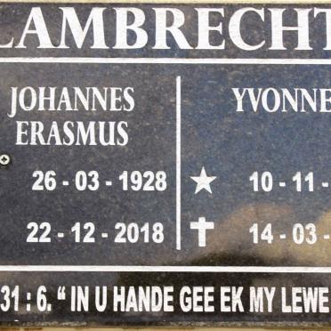 LAMBRECHTS Johannes Erasmus 1928-2018 &amp; Yvonne 1917-2011