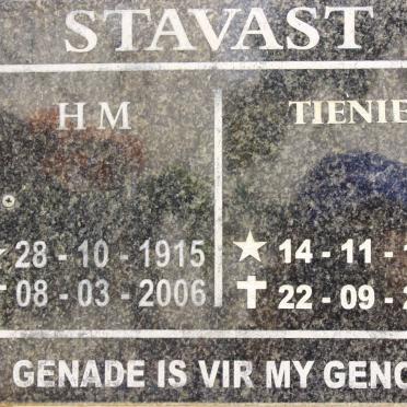 STAVAST H.M. 1915-2006 &amp; Tienie 1916-2010