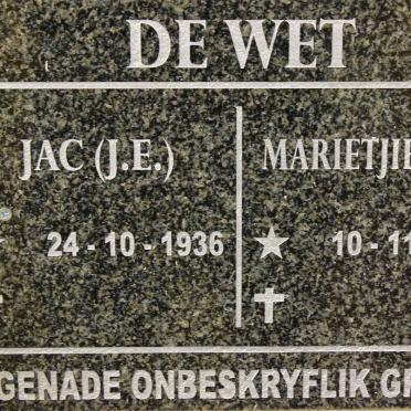 WET J.E., de 1936- &amp; M.E. 1942-