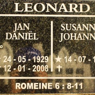 LEONARD Jan Daniel 1929-2008 &amp; Susanna Johanna 1933-
