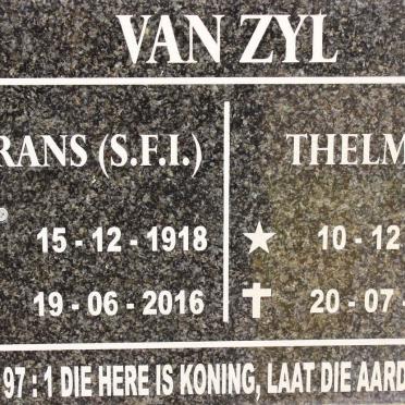 ZYL S.F.I., van 1918-2016 &amp; Thelma 1924-2017