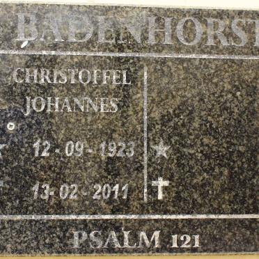 BADENHORST Christoffel Johannes 1923-2011
