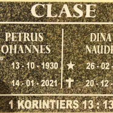 CLASE Petrus Johannes 1930-2021 &amp; Dina NAUDE 1931-2020