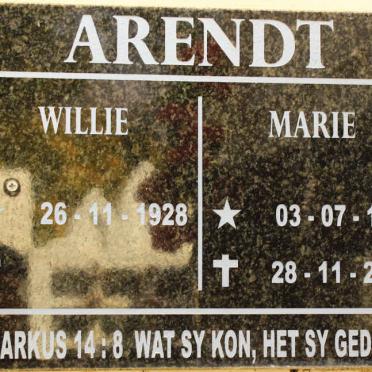 ARENDT Willie 1928- &amp; Marie 1928-2019